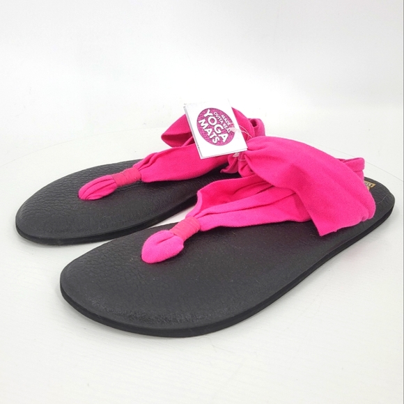 Sanuk Shoes - Sanuk Yoga Sling Hot Pink Yoga Mat Cushion Casual Thong Sandals 10 US New